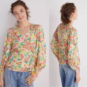 Anthropologie Fram Rio Rainforest Wrap Blouse